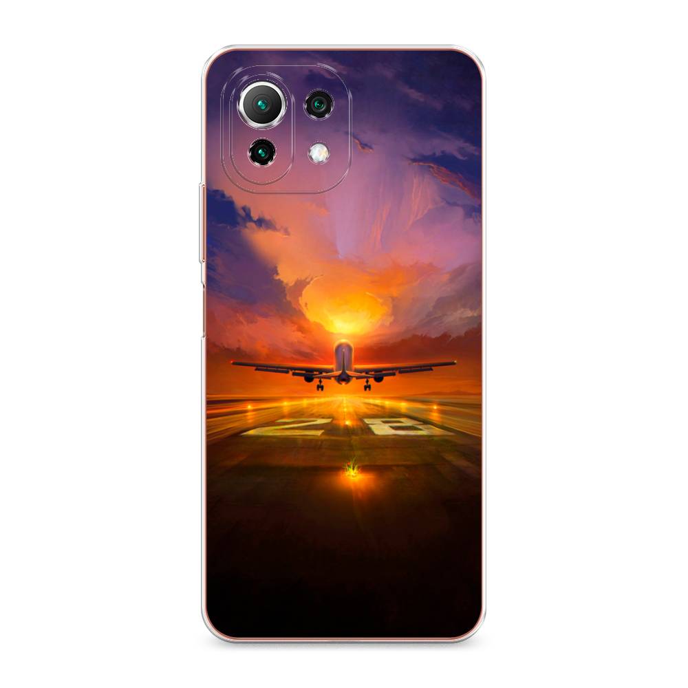 

Чехол на Xiaomi Mi 11 Lite "Самолет на посадке", Оранжевый;синий, 311750-6