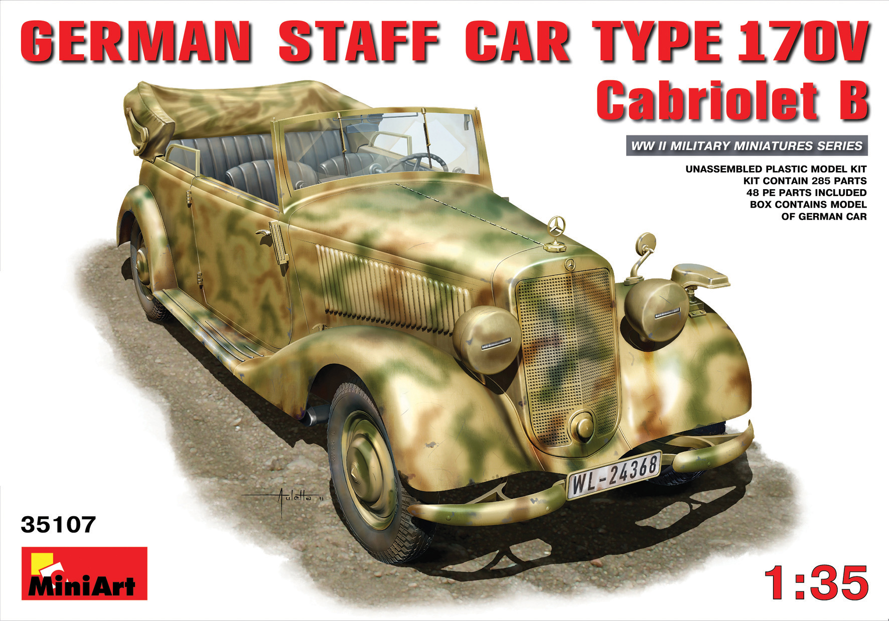 

Сборная модель MiniArt 1/35 Немецкий штабной автомобиль Тип 170V Кабриолет 35107