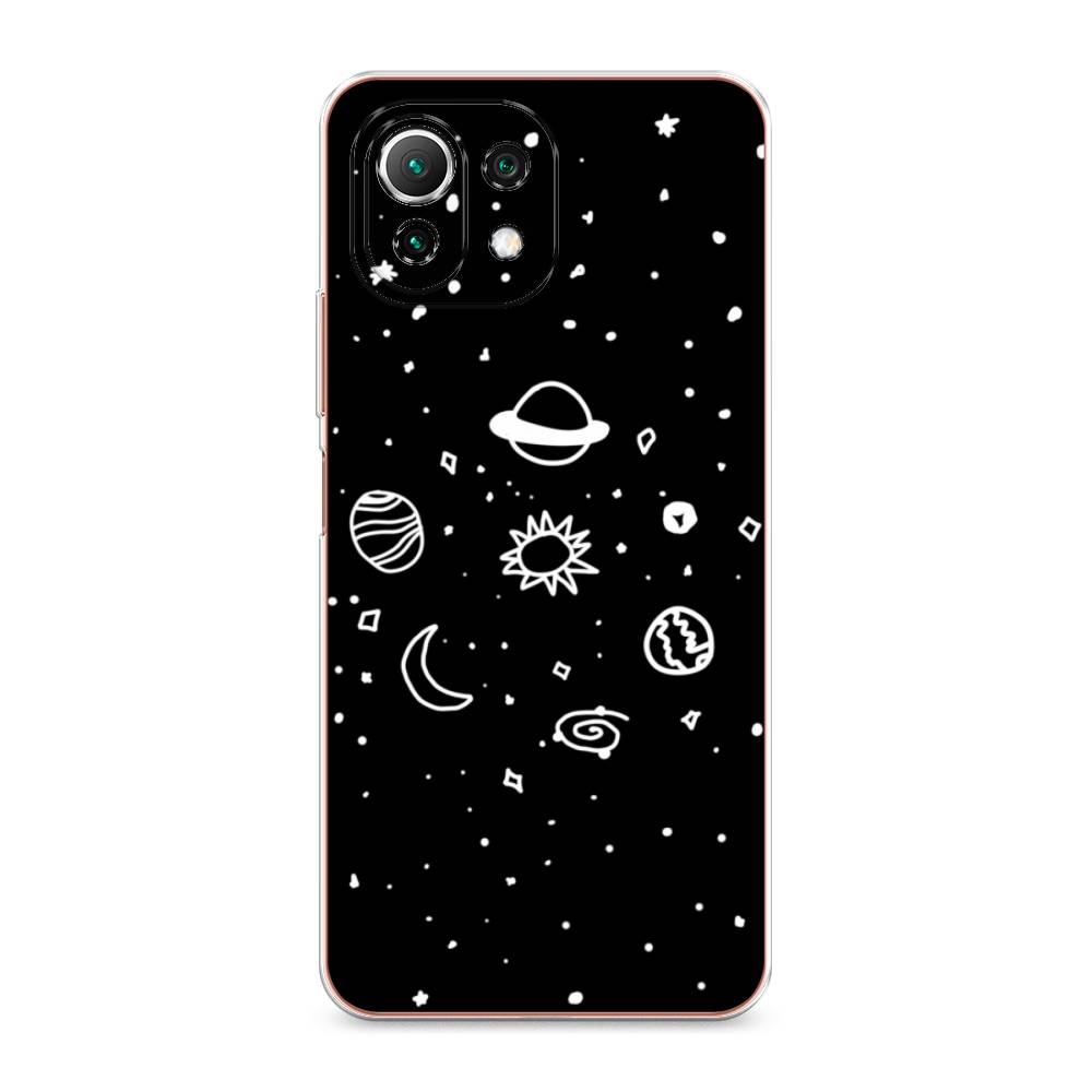 

Чехол на Xiaomi Mi 11 Lite "Дудл солнечной системы", Бежевый;серый, 311750-2