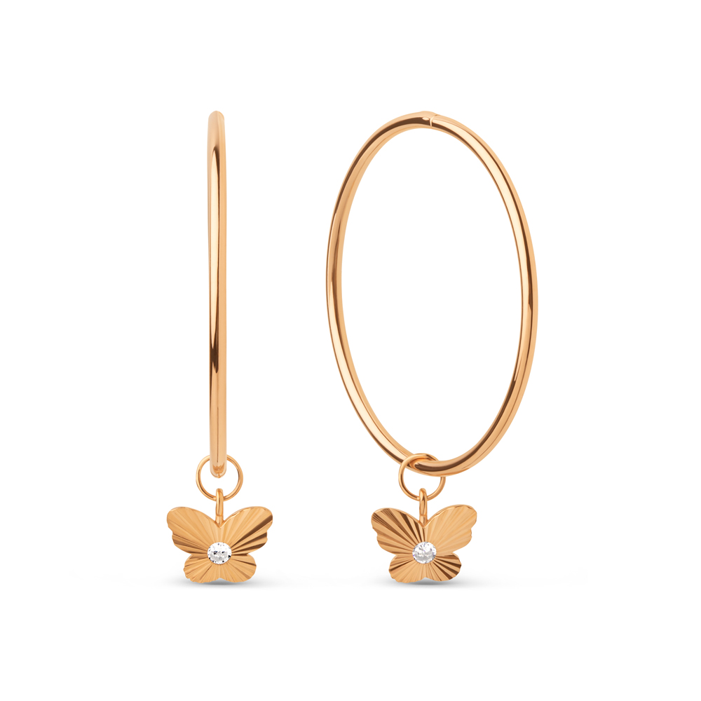

Серьги из красного золота Golden Eagle 800562-1110, фианит, 800562-1110