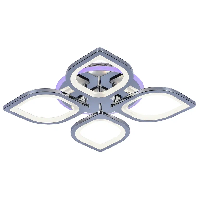 

Потолочная светодиодная люстра Profit Light 8069/4 CHR 80W+8W RGB диммируемая с ПДУ
