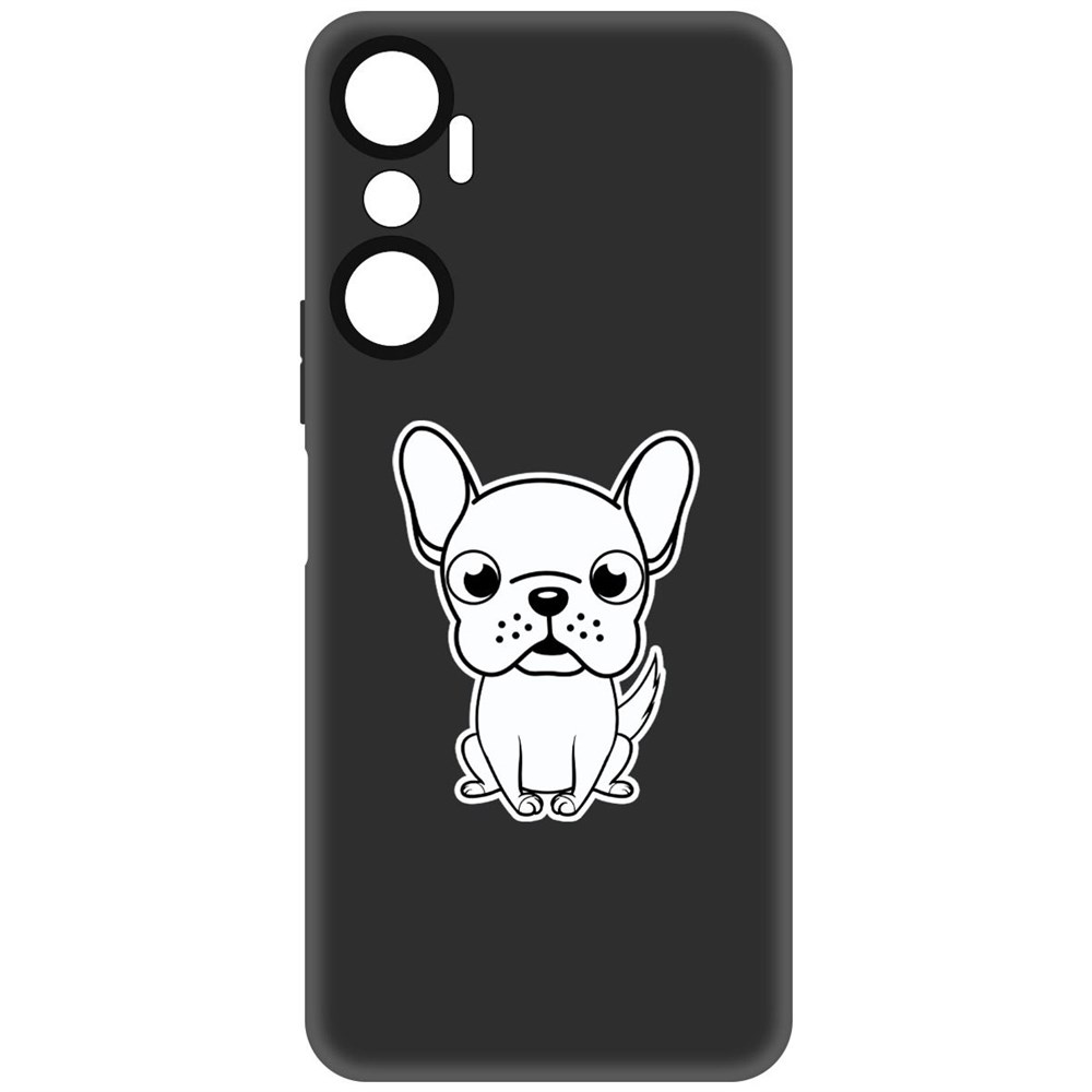 

Чехол-накладка Софт Черно-белый щенок для Infinix Hot 20, Черный