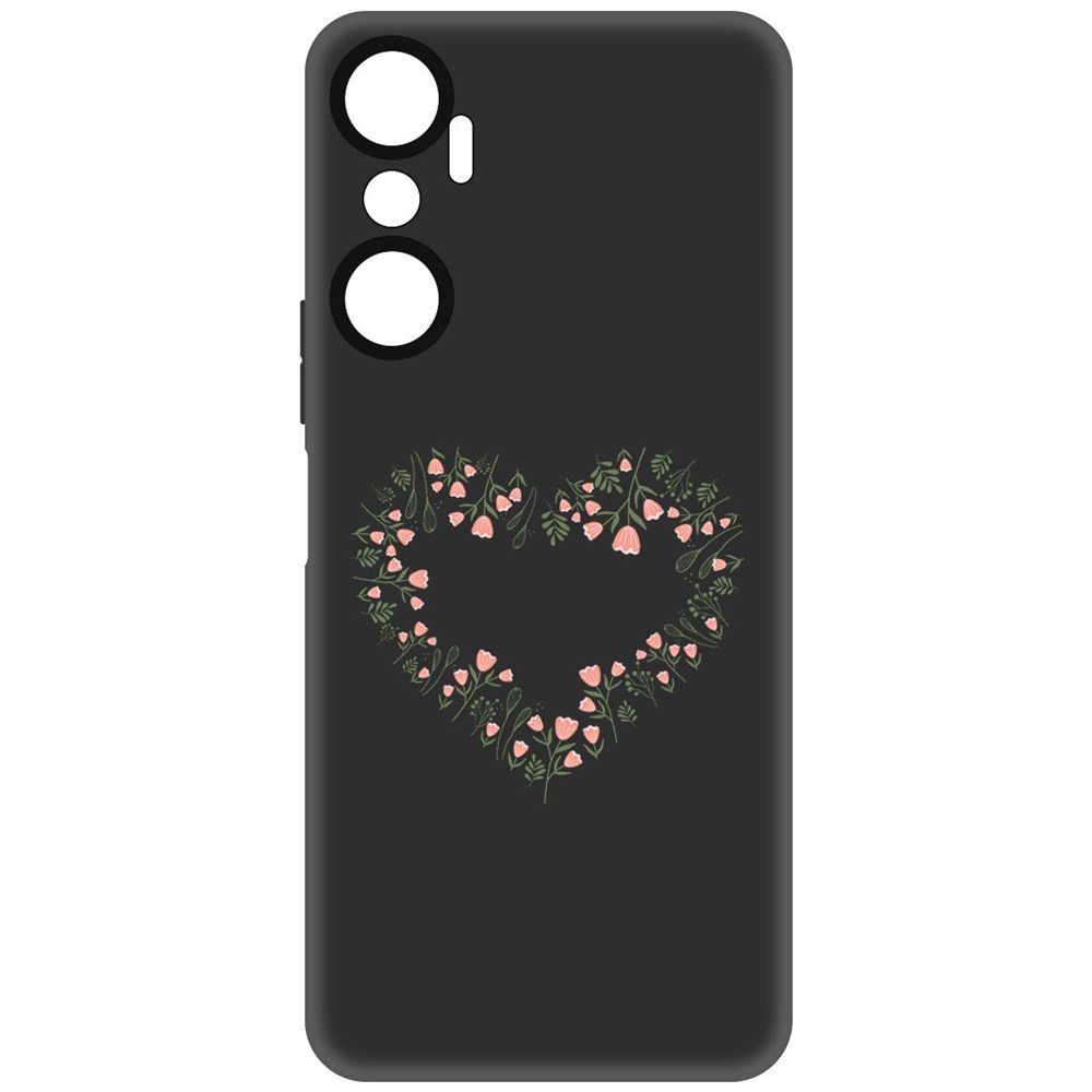 

Чехол-накладка Софт Цветочное сердце для Infinix Hot 20, Черный