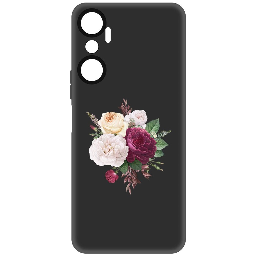 

Чехол-накладка Софт Цветочная композиция для Infinix Hot 20, Черный