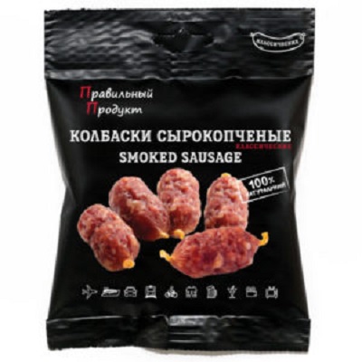 

Колбаски Правильный Продукт Классические из свинины и говядины сырокопченые 32 г