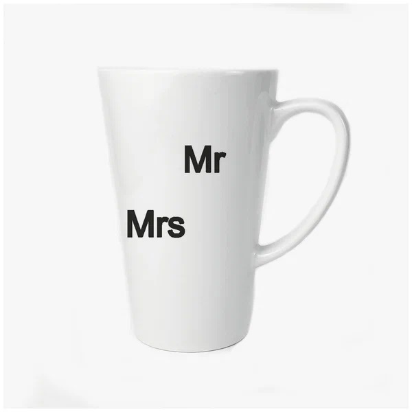 

Большая конусная кружка CoolPodarok Mr Mrs
