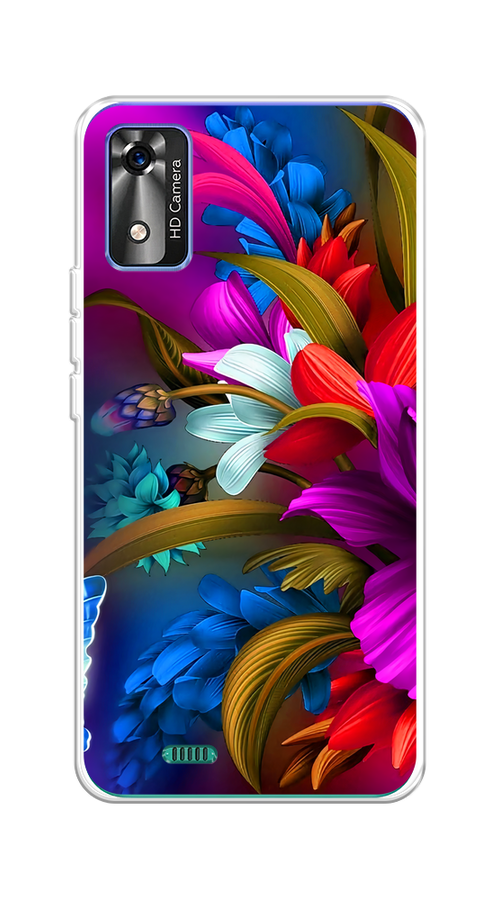 

Чехол на BQ 5565L "Фантастические цветы", Фиолетовый;красный;синий, 202050-2