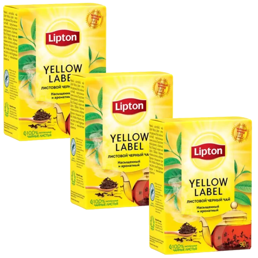 Чай черный Lipton, 3 шт по 90 г