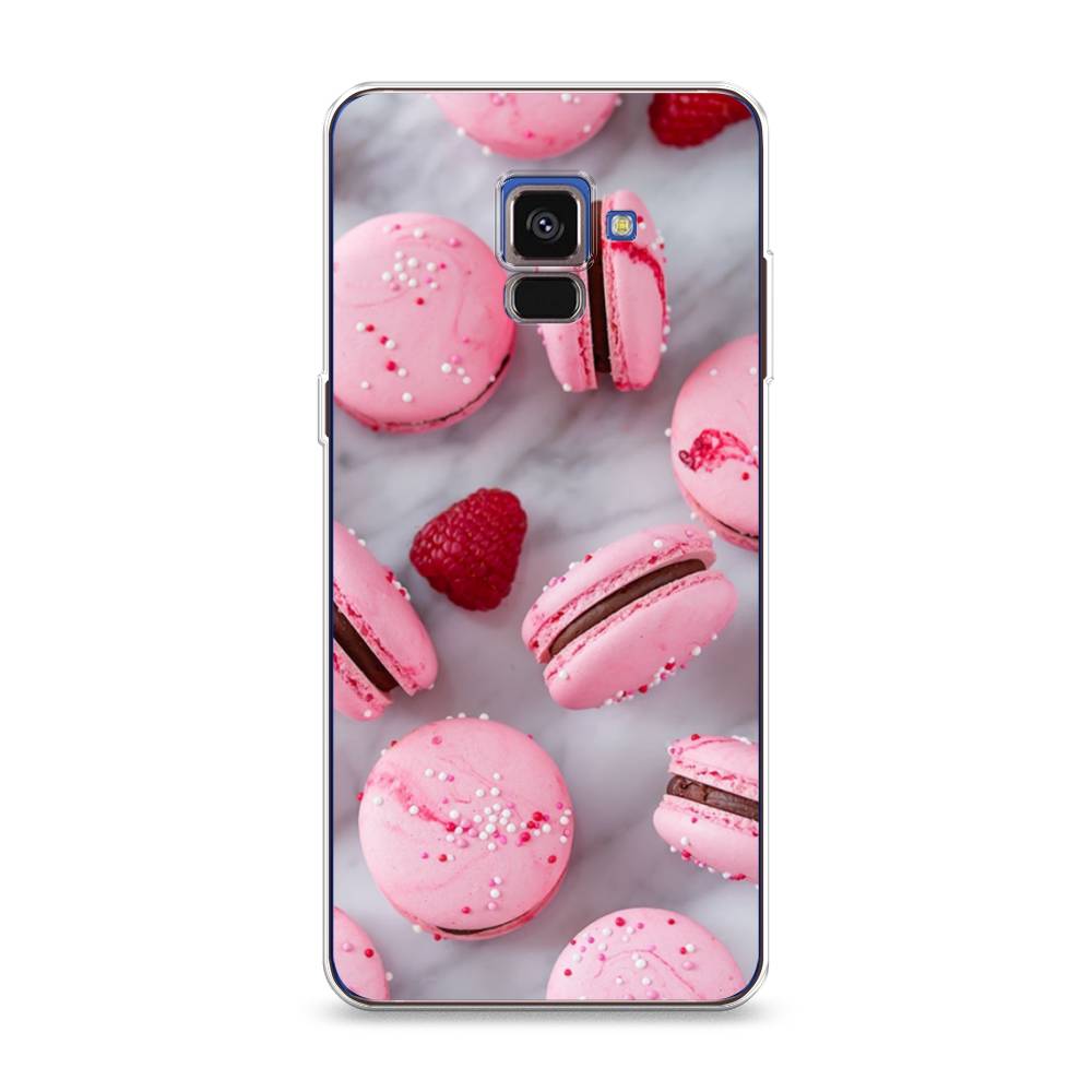 

Чехол Awog на Samsung Galaxy A8 2018 "Макарони с малиной", Разноцветный, 25450-10