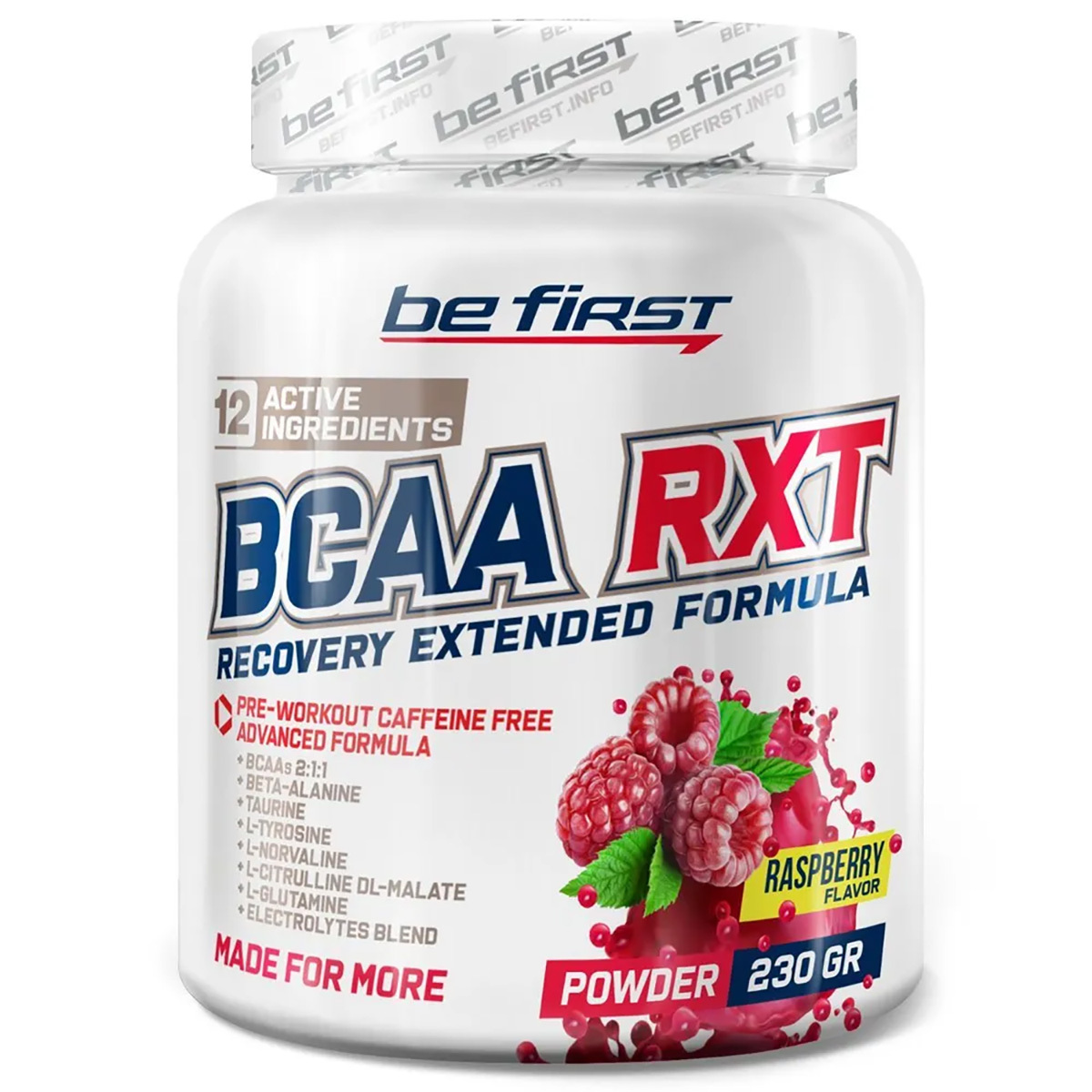 

Be First Recovery Extended Formula Powder BCAA 230 г, малина