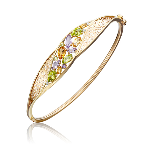 

Браслет из золота с аметистом/хризолитом р. 18 PLATINA jewelry 05-0534-00-251-1130-46, 05-0534-00-251-1130-46