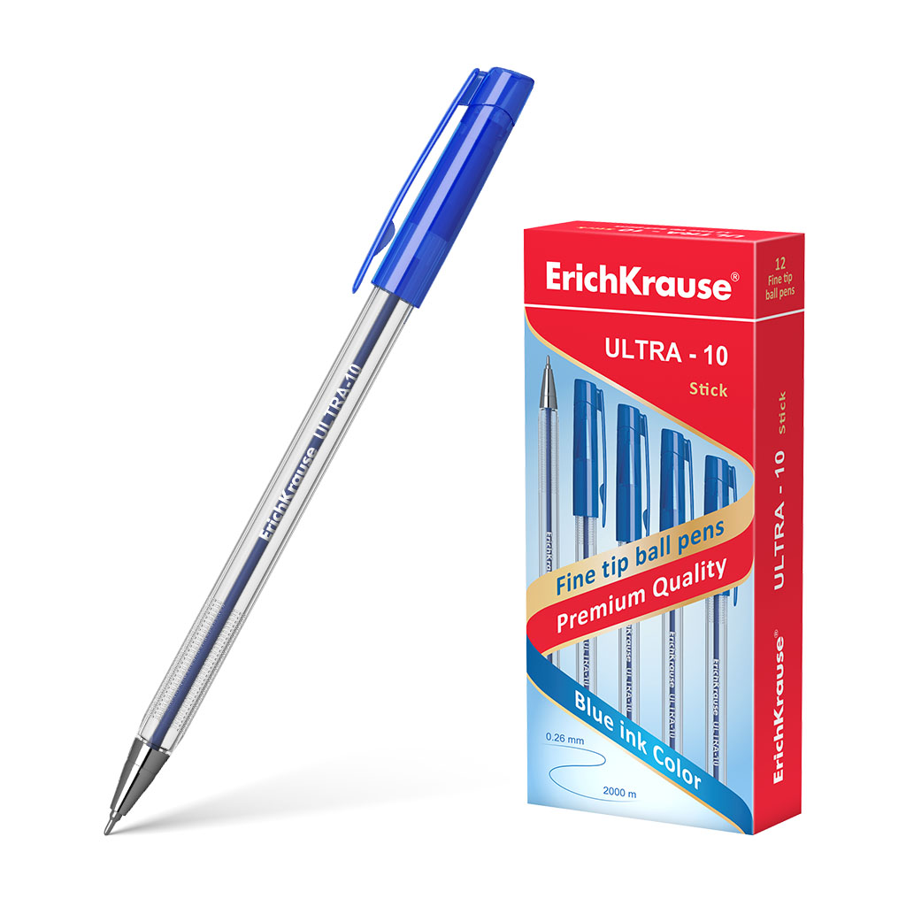 

Ручка шариковая ErichKrause Ultra-10 13873, синяя, 0,7 мм, 1 шт., ULTRA-10