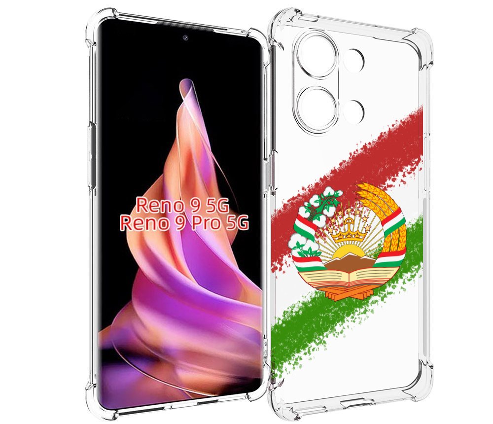 

Чехол MyPads герб флаг Таджикистана для Oppo Reno 9/Reno 9 Pro, Прозрачный, Tocco