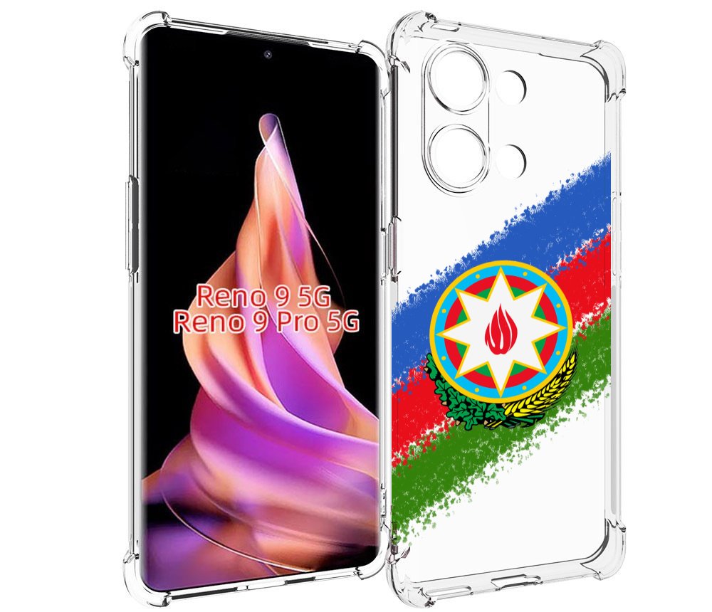 

Чехол MyPads герб флаг Азербайджана для Oppo Reno 9/Reno 9 Pro, Прозрачный, Tocco
