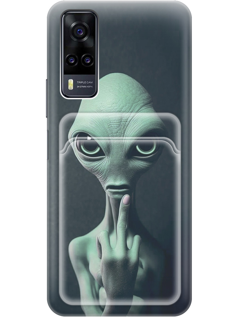 

Силиконовый чехол на Vivo Y31 / Y53s 4G / Y51 2020 с рисунком "Инопланетянин", Зеленый;синий;черный, 20012062