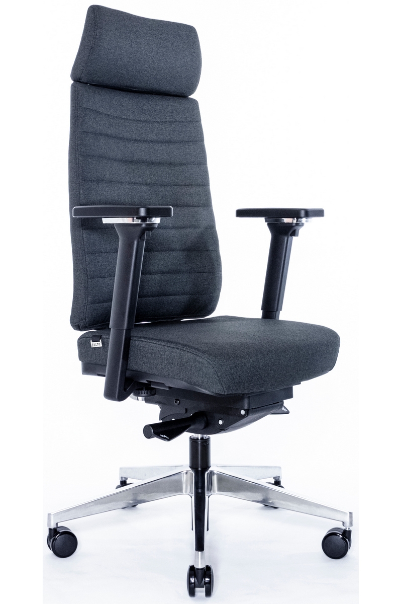 Эргономичное офисное кресло Falto Profi Trona 1702-18H (серое, черный каркас)