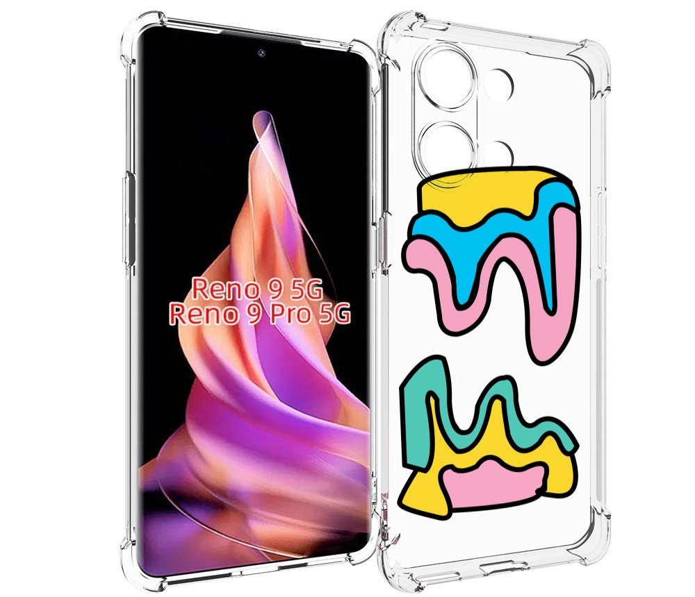

Чехол MyPads вытекающая-абстракция для Oppo Reno 9/Reno 9 Pro, Прозрачный, Tocco