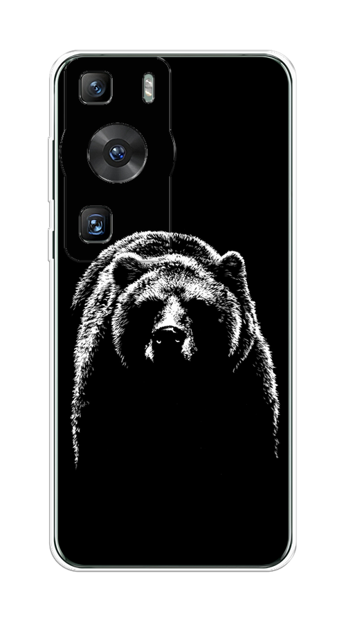 

Чехол на Huawei P60/P60 Pro "Медведь в ночи", Белый;черный, 6121050-1