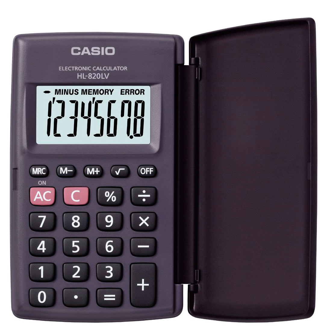 

Casio карманный, 8 разрядов, питание от батарейки,104х63х7,4 мм, черный