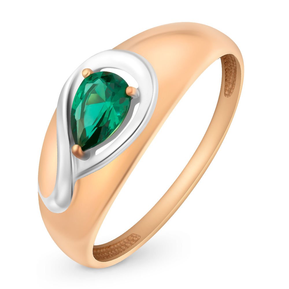 

Кольцо женское из красного золота с изумрудом 585Gold 101012540, р, 101012540