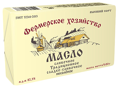 

Сладкосливочное масло несоленое Фермерское Хозяйство 82,5% БЗМЖ 400 г