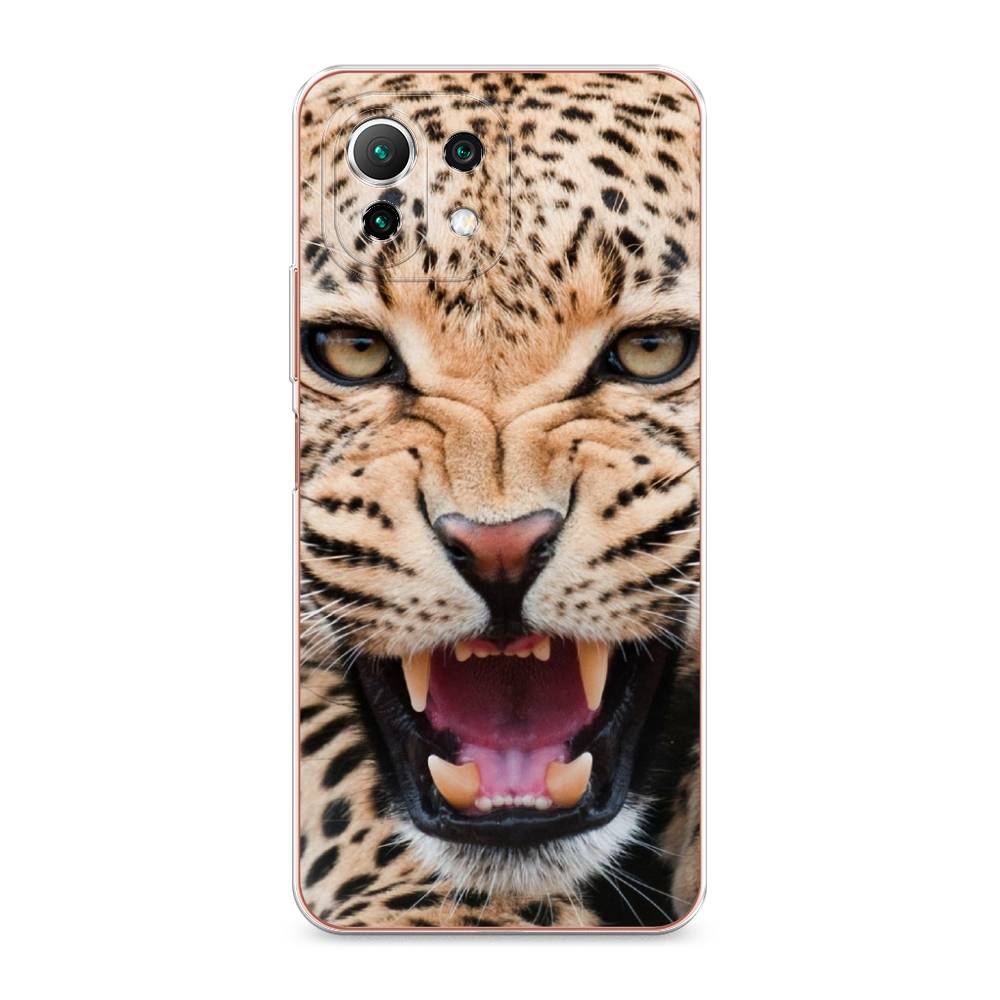

Чехол на Xiaomi Mi 11 Lite "Леопард 3d", Бежевый;черный, 311750-6