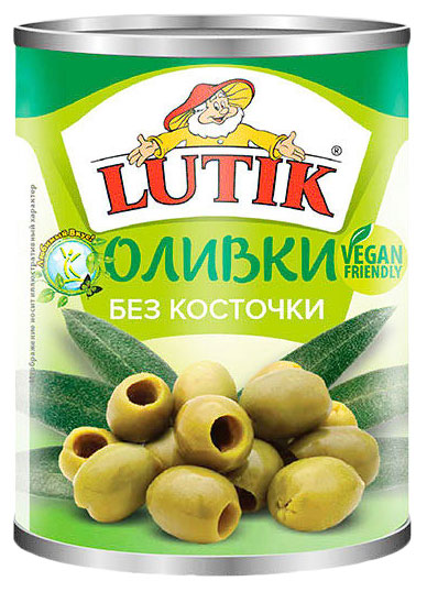 фото Оливки lutik зеленые без косточки 280 мл