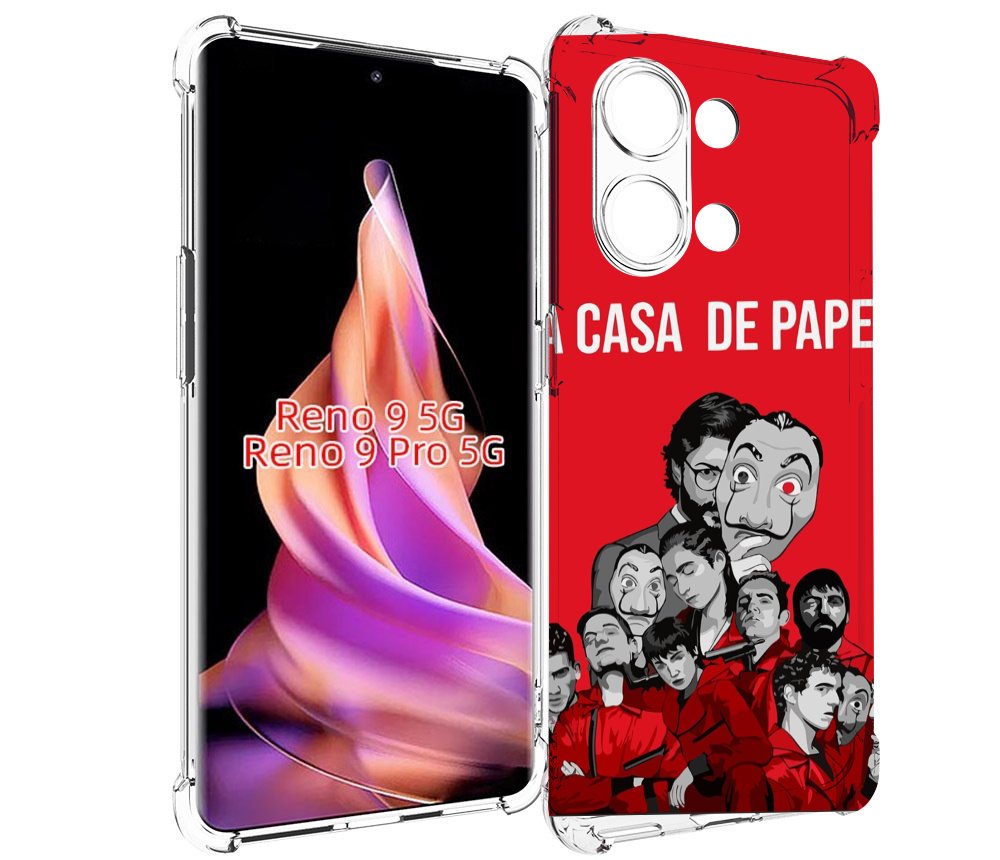 

Чехол MyPads бумажный-дом-команда для Oppo Reno 9/Reno 9 Pro, Прозрачный, Tocco