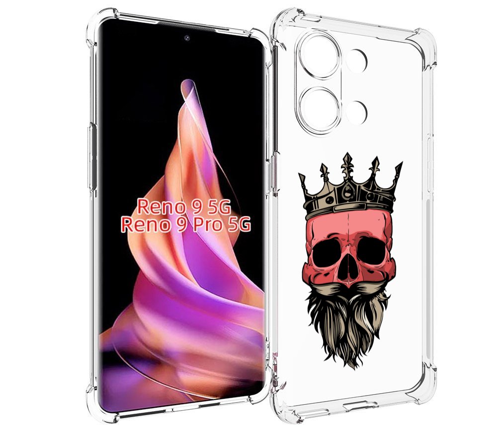 

Чехол MyPads бородатый красный череп мужской для Oppo Reno 9/Reno 9 Pro, Прозрачный, Tocco