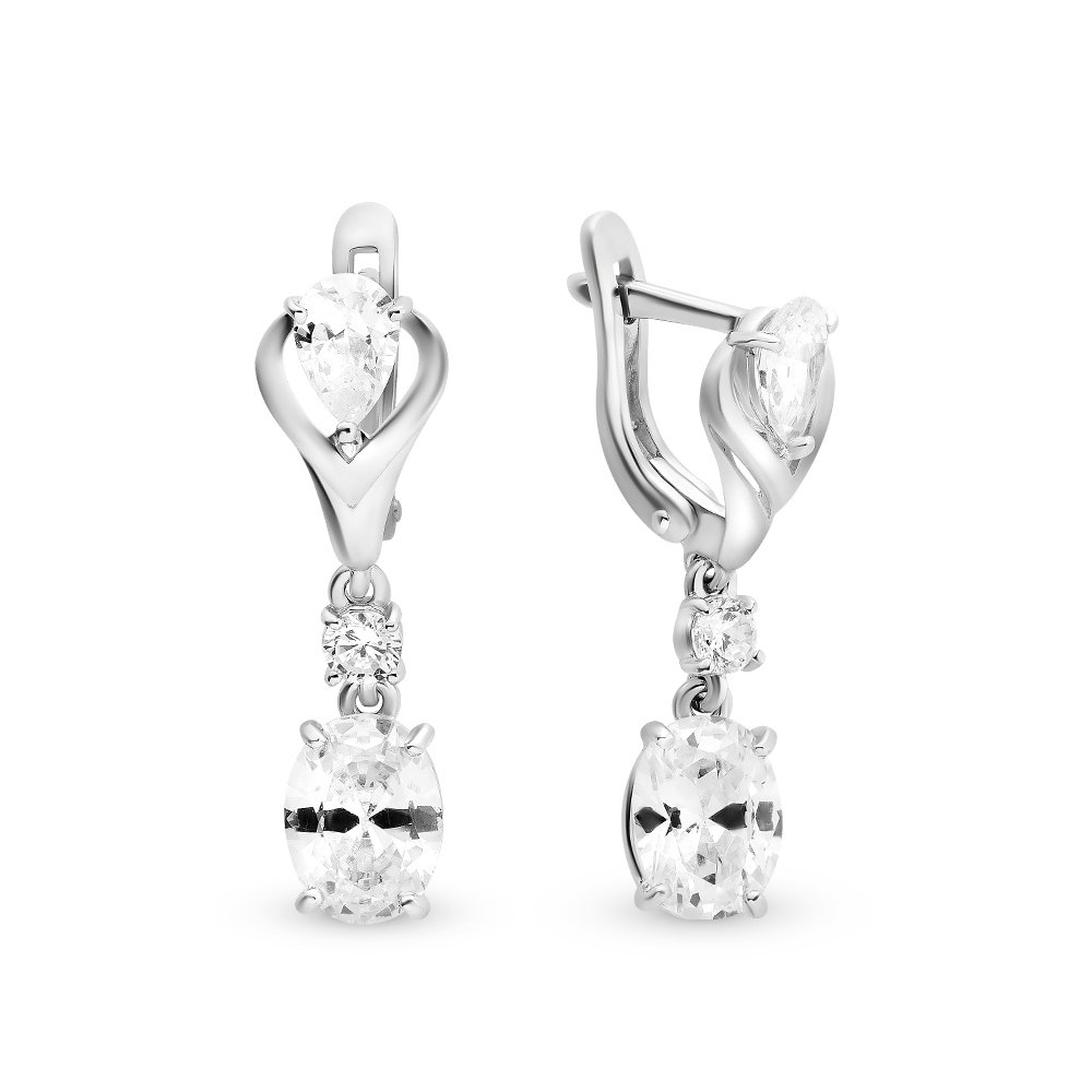 

Серьги подвески из серебра 585Gold 702006278, Swarovski/фианит, 702006278
