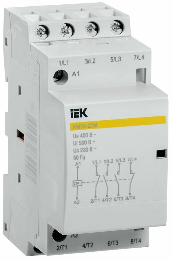 

Контактор модульный IEK КМ20-22M AC 1-MKK11-20-22, оригинал, 1шт