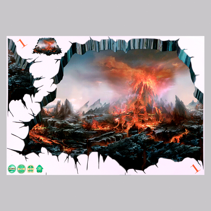 

Наклейка 3Д интерьерная Вулкан 70*50см, Разноцветный