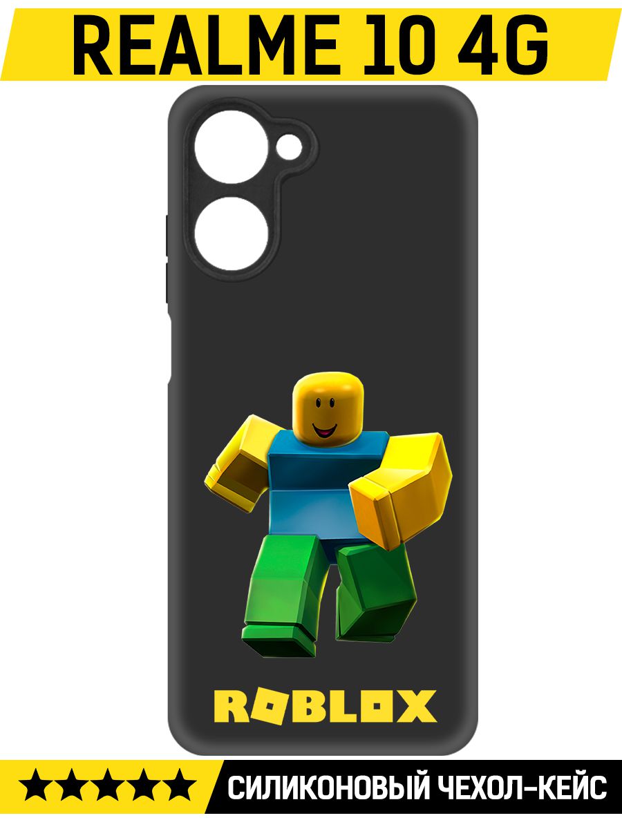 

Чехол-накладка Софт Roblox-Классический Нуб для Realme 10 4G, Черный