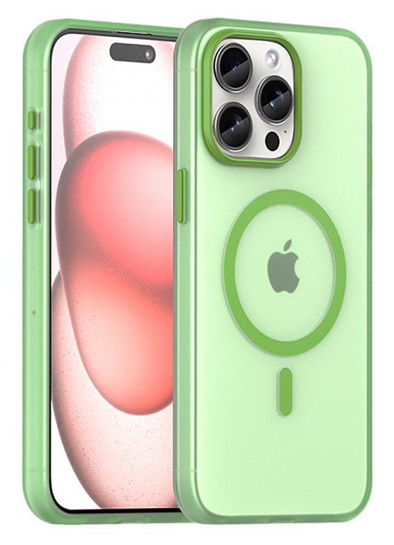 

Чехол Caseport Frosted Magnetic для iPhone 15 Pro, мягкий усиленный с MagSafe, зеленый, для iPhone 15 Pro