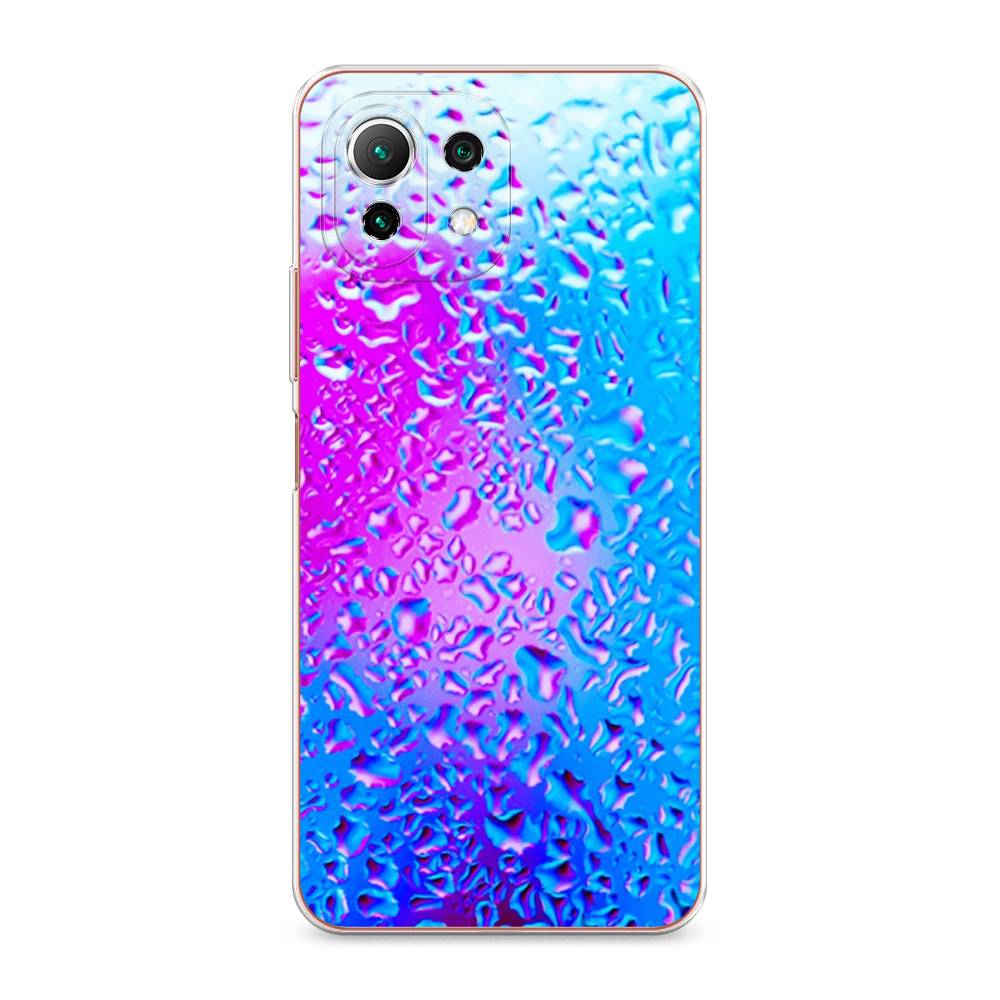 

Чехол на Xiaomi Mi 11 Lite "Капли на стекле", Голубой;розовый, 311750-3