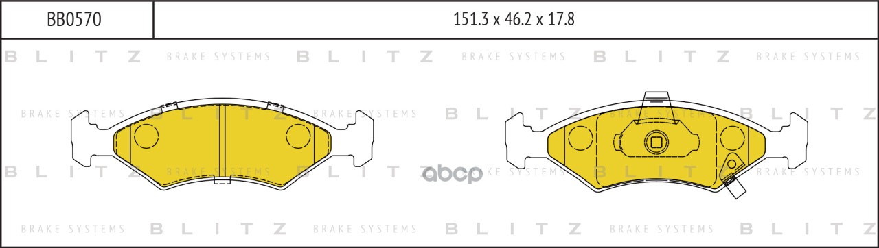 

Тормозные колодки BLITZ дисковые BB0570