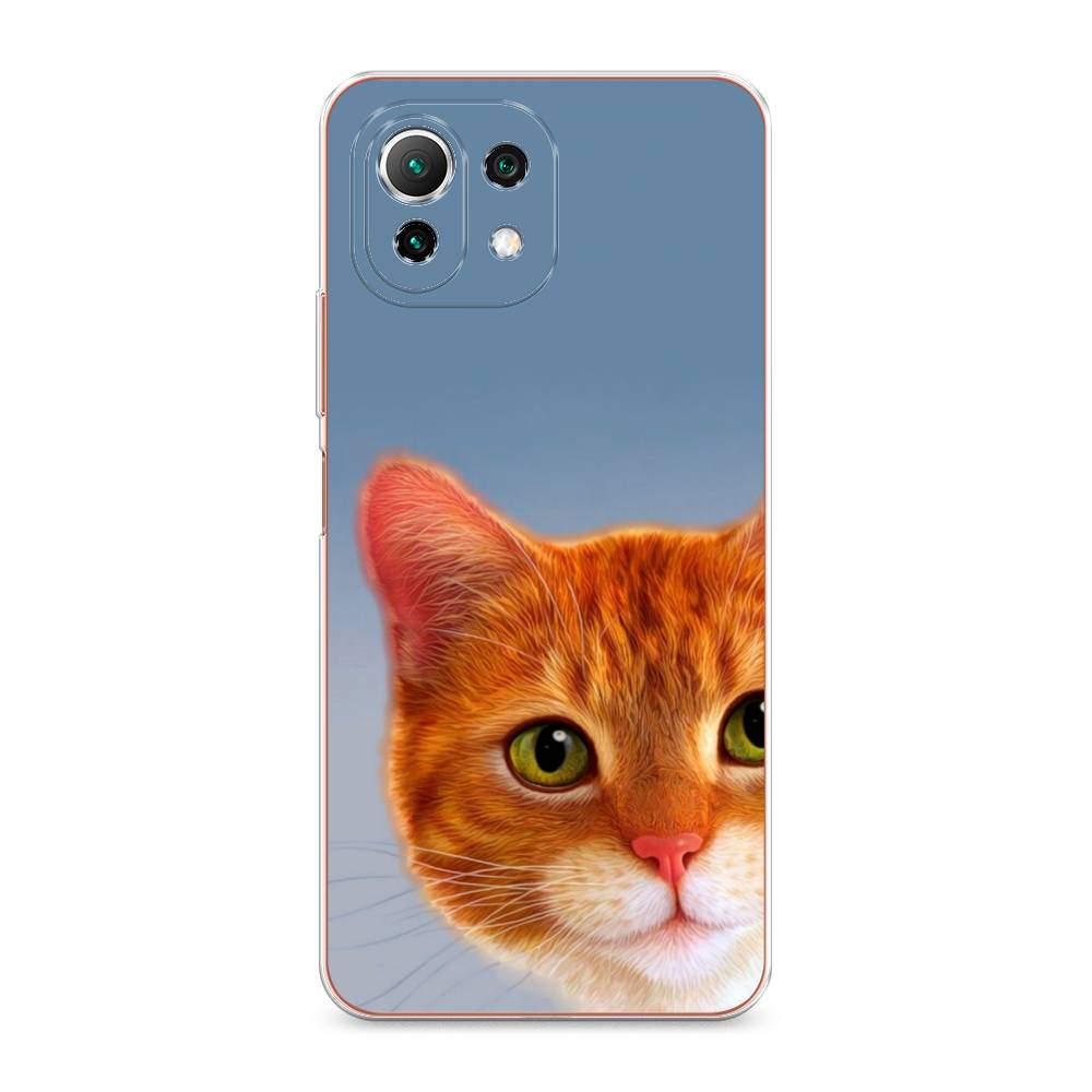 

Чехол на Xiaomi Mi 11 Lite "Любопытный котик", Коричневый, 311750-1