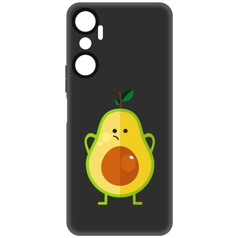 

Чехол-накладка Софт Авокадо Недоумевающий для Infinix Hot 20, Черный