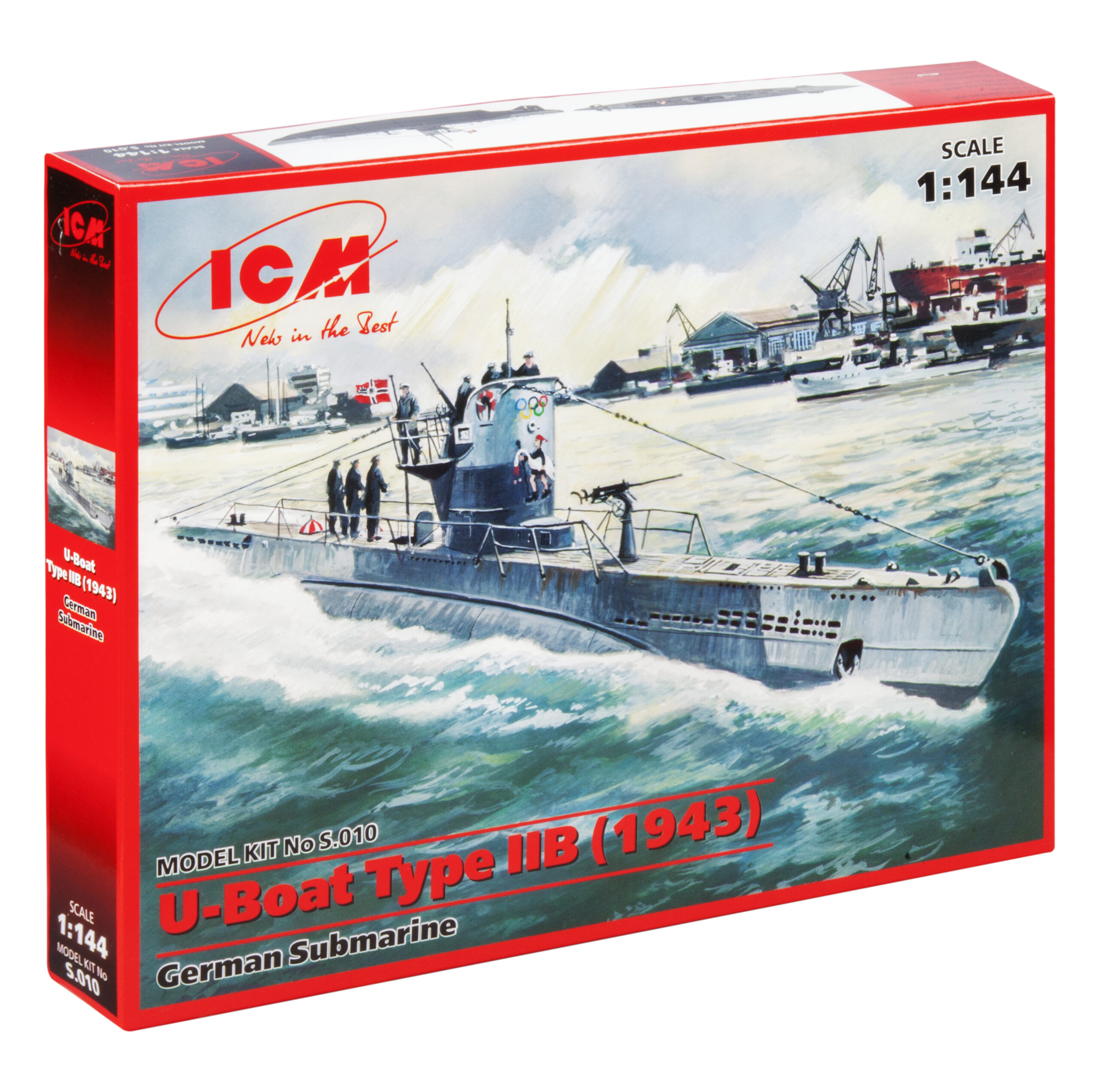 фото Сборная модель icm 1/144 германская подводная лодка 2 мв u-boat type iiв (1943 г.) s.010