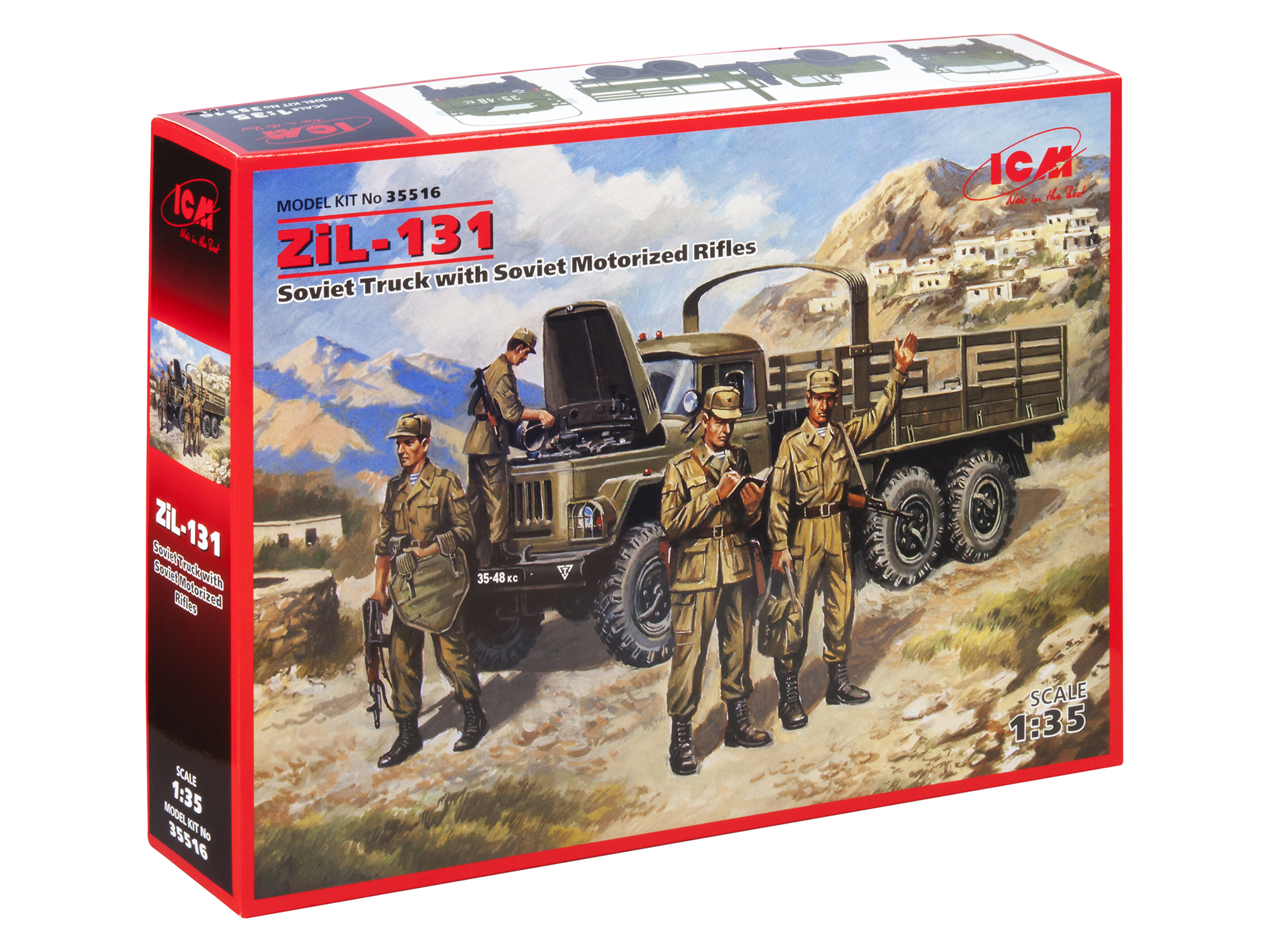 

Сборная модель ICM 1/35 Советск армейский автомобиль с советской мотопехотой З&Л-131 35516