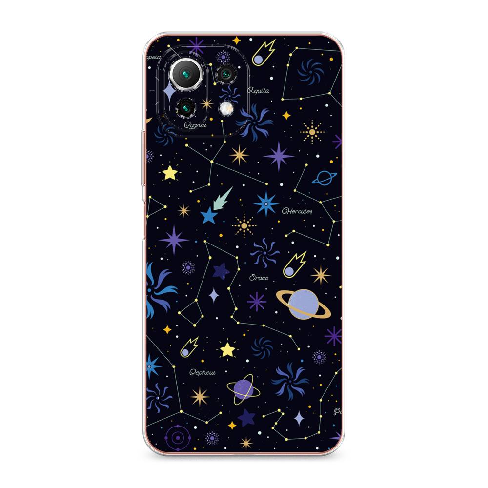 

Чехол на Xiaomi Mi 11 Lite "Цветной космос", Желтый, 311750-2