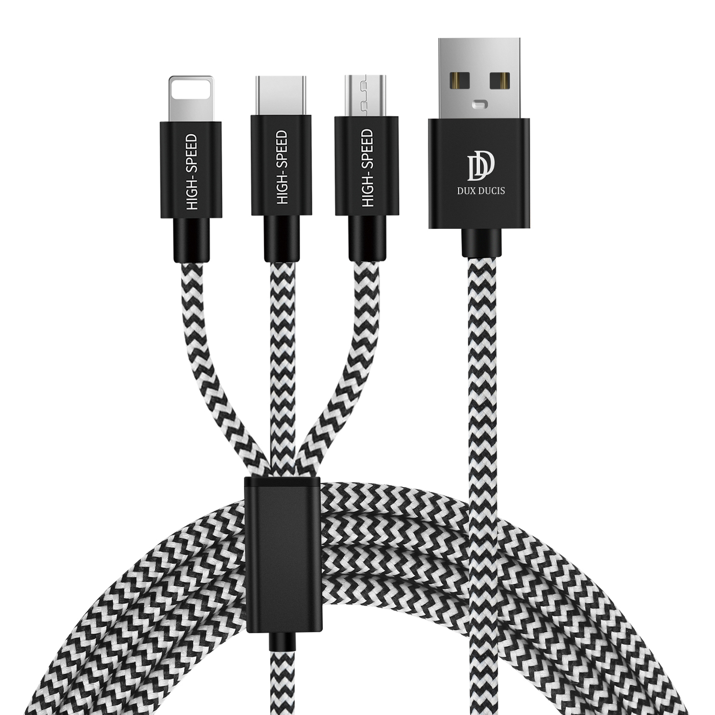 Кабель USB - Lightning/Type-C/MicroUSB Dux Ducis K-ONE 3in1 120 1.2 м черный