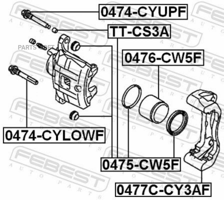 FEBEST 0477CCY3AF 0477C-CY3AF_скоба переднего суппорта Mitsubishi Lancer 07-17 1шт 6770₽