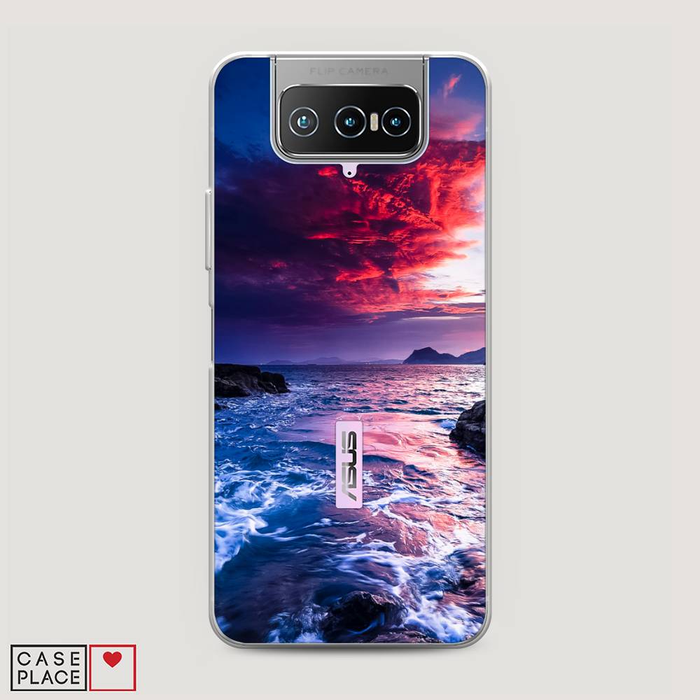 

Чехол Awog на Asus Zenfone 7 ZS670KS "Волны 1", Розовый;синий, 44050-4