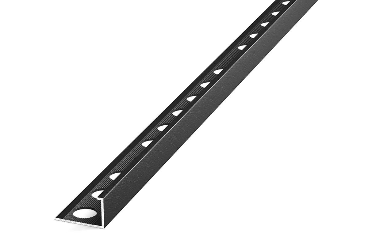 ЛУКА Профиль окантовочный L-образный алюминиевый 12,5мм, 2,7м, 5шт/уп, Черный УТ000021246