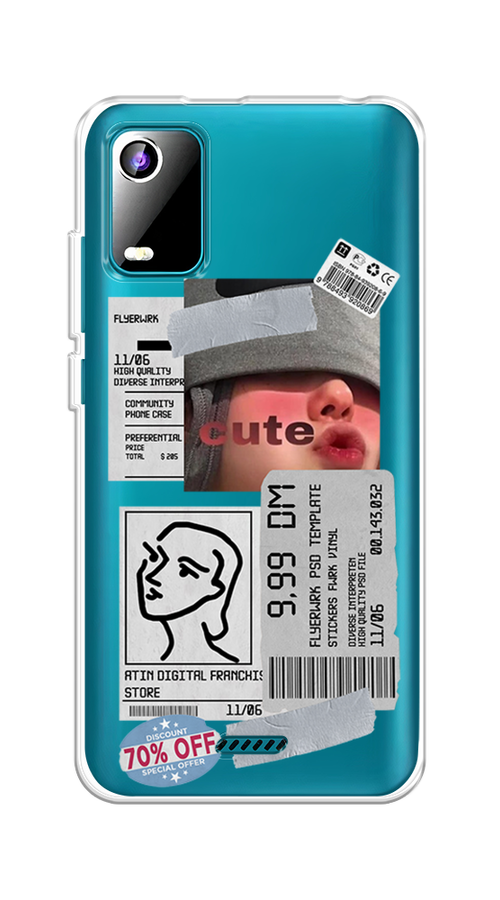 

Чехол на BQ 5560L "Cute girl collage", Розовый;серый;голубой, 201950-6