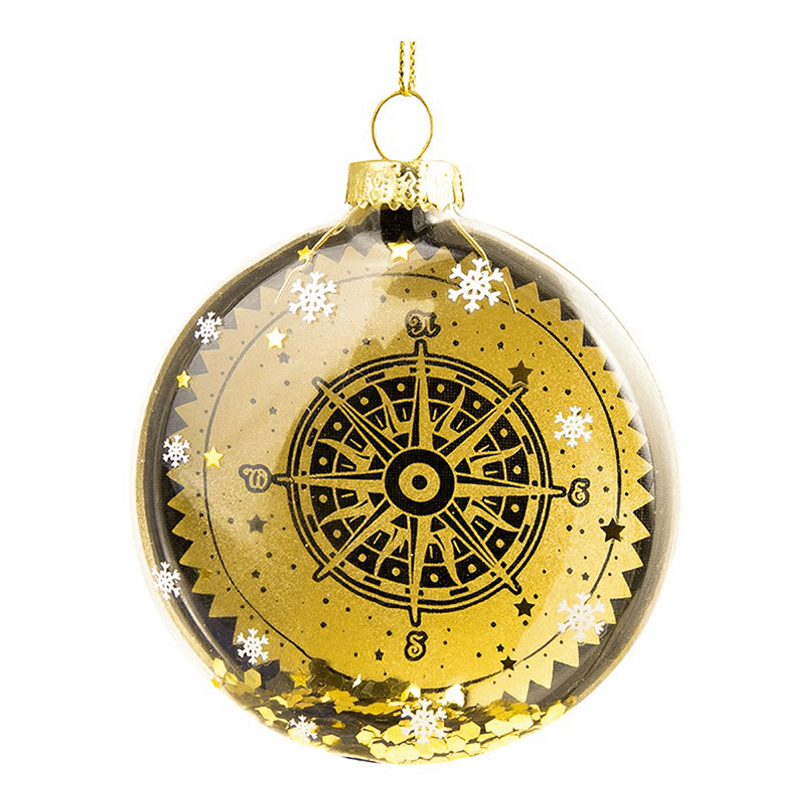 фото Елочная игрушка magic time медальон-компас 8,5 см золотистый черный 1 шт.