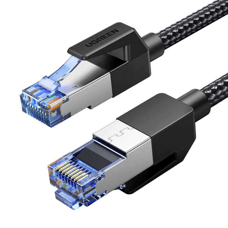 

Кабель uGreen RJ-45 - RJ-45 вилка-вилка 2м 80431, Черный, NW153 (80431) Cat8 CLASSF/FTP Round Ethernet Cable With Braid 2m - Black