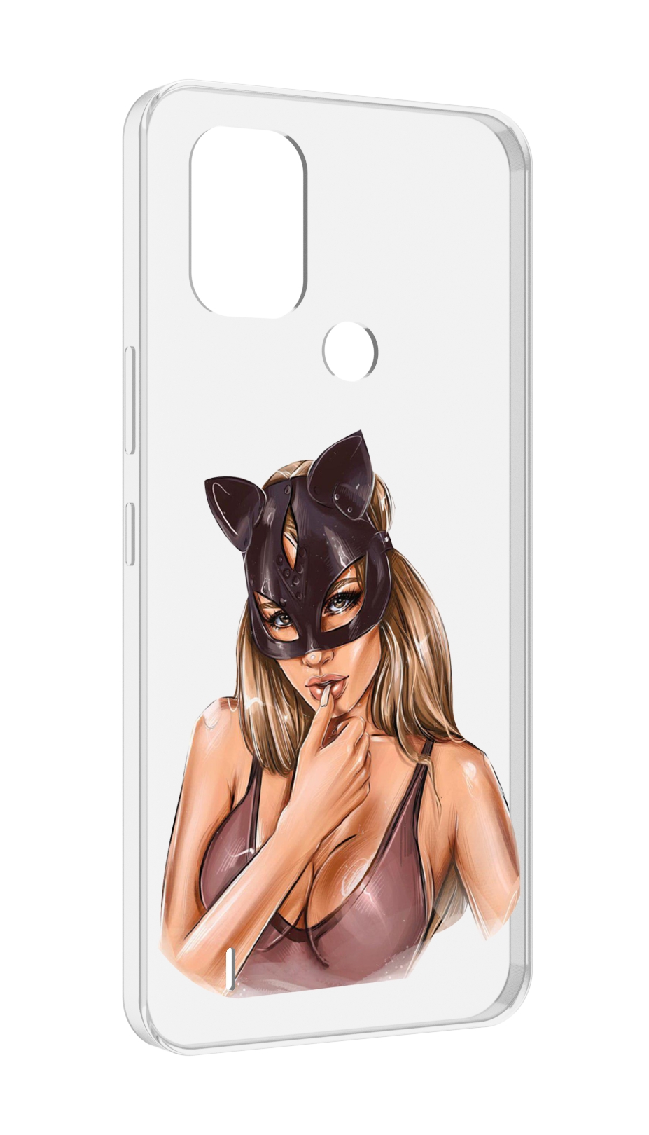 Чехол MyPads девушка-в-купальнике-с-маской-кошки женский для Nokia C31