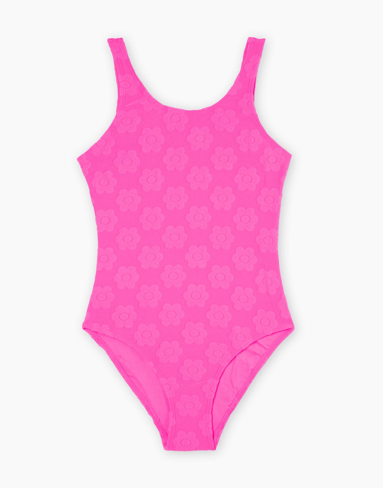 Ярко-розовый слитный купальник для девочки р.164